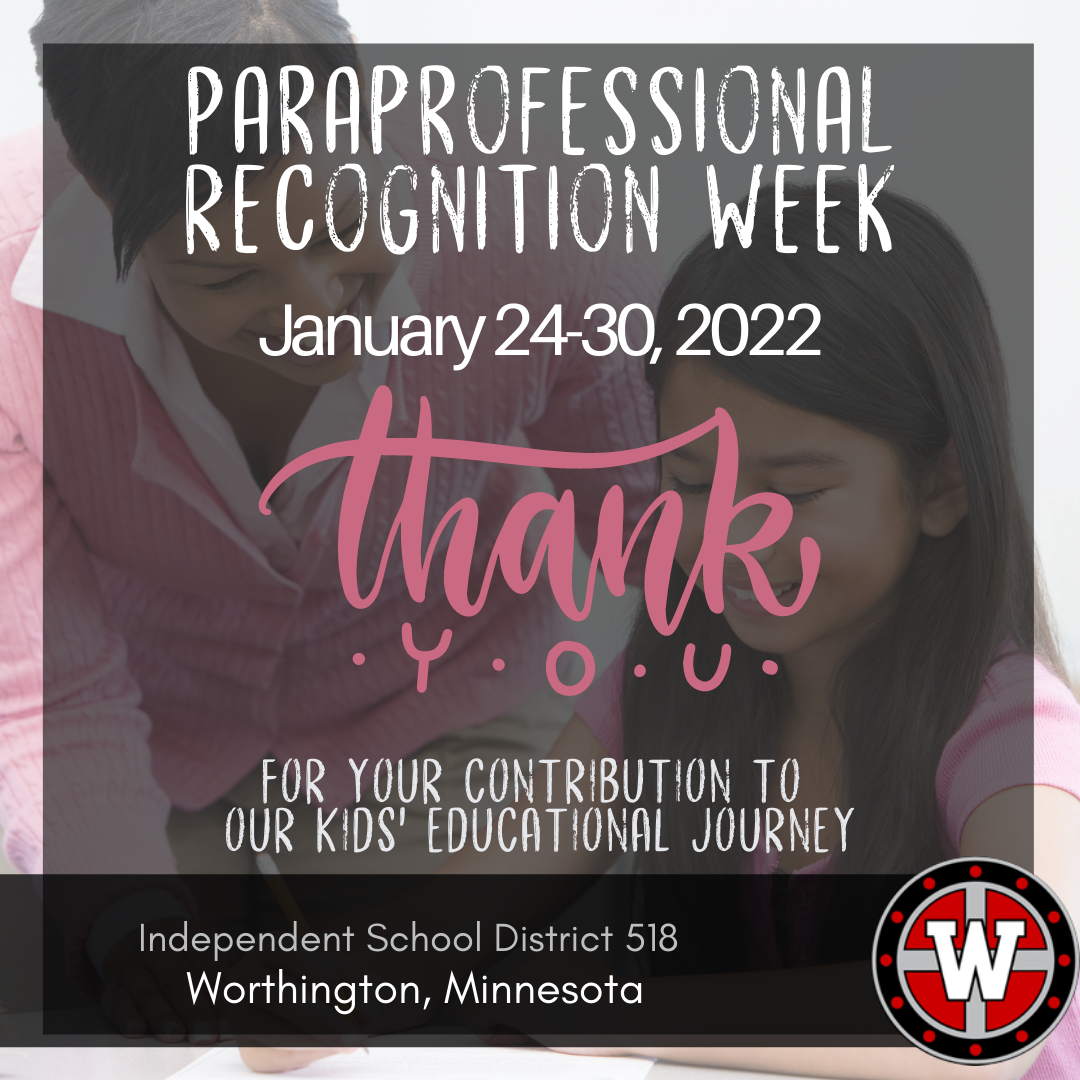 Paraprofessional Recognition Week Independent School District 518