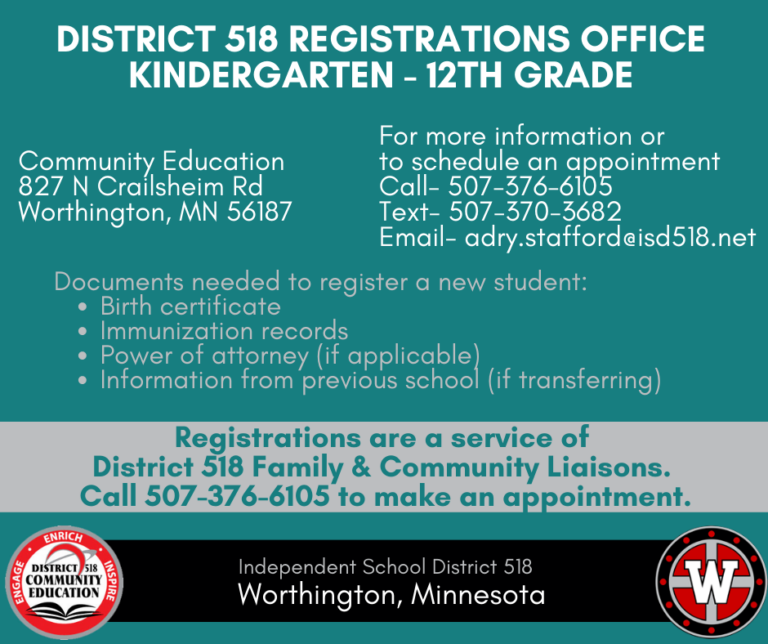 District 518 Registrations Office Independent School District 518