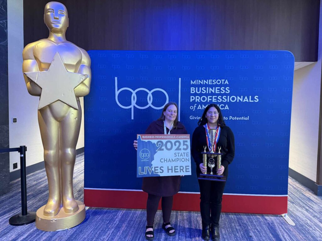 Martha Garcia-Fonseca – WMS 8th grader in the BPA Middle Level Division - First Place advancing to BPA Nationals in Business Communication Skills Concepts, along with placing in Word Processing, Business Math Concepts, and Computer Literacy Concepts. Martha will be competing in all events at the Nationals!